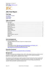 JISC final report template