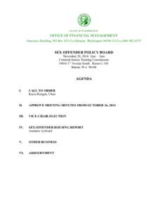 Sex Offender Policy Board Meeting Agenda - November 20, 2014