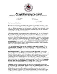 Newell Elementary School 27 High Street ~ Allentown, New Jersey 08501 ~ Main Office: ([removed] ~ Fax: ([removed]Kelly Huggins Principal