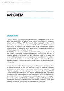 90  GEOGRAPHY OF TORTURE . A WORLD OF TORTURE . ACAT 2014 REPORT CAMBODIA