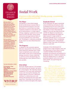 American Association of State Colleges and Universities / Master of Social Work / Winthrop University / Professor / Undergraduate education / McMaster School of Social Work / The Institute for Clinical Social Work / Education / Knowledge / Academia