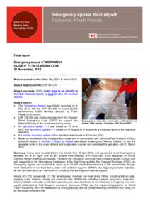 Emergency appeal final report Comoros: Flash Floods Final report Emergency appeal n° MDRKM004 GLIDE n° FL[removed]COM