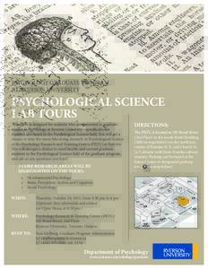 PSYCHOLOGY GRADUATE PROGRAM AT RYERSON UNIVERSITY PSYCHOLOGICAL SCIENCE LAB TOURS