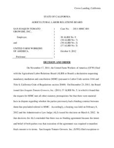 California Agricultural Labor Relations Act / Arbitration / Collective bargaining / Law / Sociology / Human resource management / Dispute resolution / Mediation / Labour relations