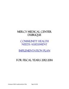 Microsoft Word - Mercy Medical Center Dubuque CHNA Implementation Plan FYs[removed]