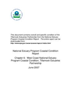 Geography of the United States / Oregon Coast / Tillamook /  Oregon / Tillamook Bay / Estuary / Tillamook people / Kilchis River / Water quality / Tillamook County /  Oregon / Water / Oregon / West Coast of the United States