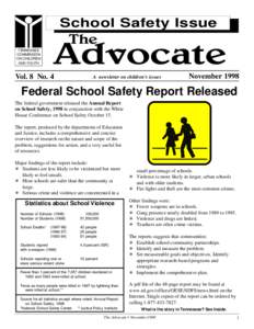 School Safety Issue TENNESSEE COMMISSION ON CHILDREN AND YOUTH