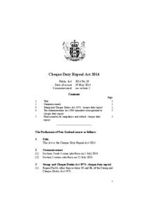 Cheque Duty Repeal Act 2014