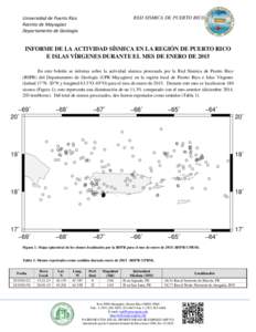 RED SISMICA DE PUERTO RICO  Universidad de Puerto Rico Recinto de Mayagüez Departamento de Geología