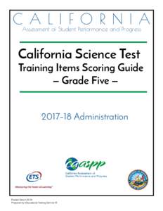 2017–18 CAST Training Items Scoring Guide—Grade Five
