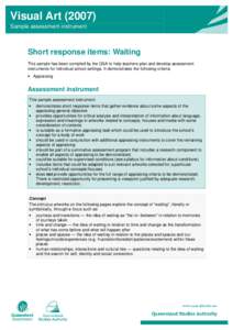 Visual Art 2007: Sample assessment instrument