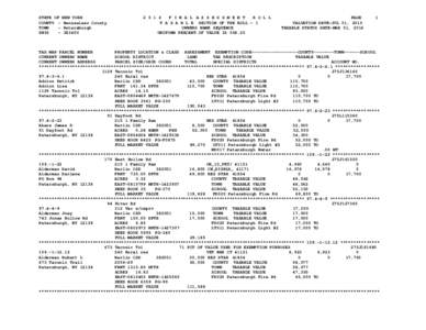 STATE OF COUNTY TOWN SWIS -  NEW YORK