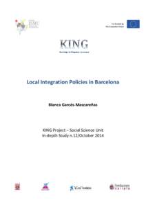 Co-funded by the European Union Local Integration Policies in Barcelona  Blanca Garcés-Mascareñas