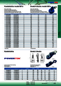 Kasteblokke model 601s  Snatch blocks model 601s 