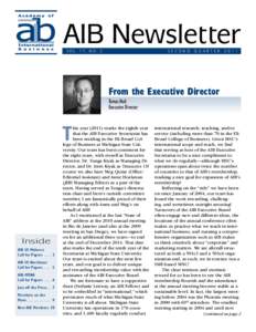 AIB Newsletter Vol. 17, No. 2 seco nd  Quarter