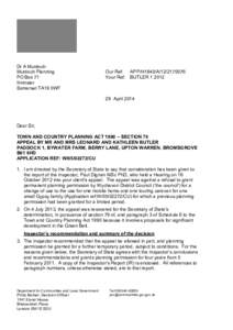 United Kingdom / Planning Inspectorate / Town and Country Planning Act / Planning permission / Green belt / Caravan Sites and Control of Development Act / Mobile home / Bromsgrove / Regional spatial strategy / Government of the United Kingdom / Town and country planning in the United Kingdom / Politics of the United Kingdom