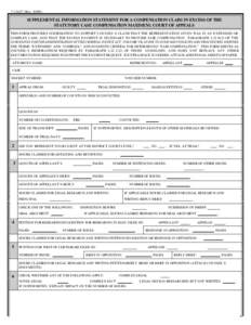 ? CJA27 (Rev[removed]SUPPLEMENTAL INFORMATION STATEMENT FOR A COMPENSATION CLAIM IN EXCESS OF THE STATUTORY CASE COMPENSATION MAXIMUM: COURT OF APPEALS THIS FORM PROVIDES INFORMATION TO SUPPORT COUNSEL’S CLAIM THAT TH