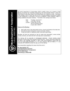 The Illinois Department of Transportation (IDOT) cordially invites you to attend a Public Meeting concerning the Preliminary Engineering and Environmental (Phase I) Study for Illinois Route 31 from Illinois Route 176 to 