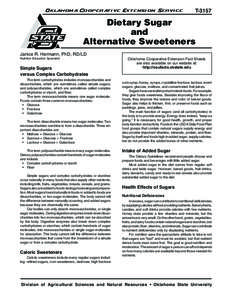 Oklahoma Cooperative Extension Service  T-3157 Dietary Sugar and