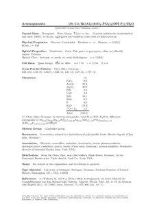 Arsenogoyazite  (Sr, Ca, Ba)Al3 (AsO4 , PO4 )2 (OH, F)5 • H2 O