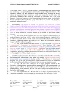 UFF-FSU Market Equity Proposal, May 20, 2015  Article 23.6 DRAFT 1 2