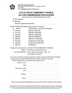 Little Tokyo Community Council  106 ½ Judge John Aiso Street, Ste. 172, Los Angeles, CA5822 Email:  http://littletokyola.org