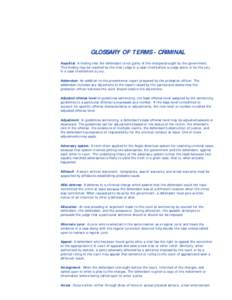 USDC Massachusetts: Glossary of Criminal Legal Terms