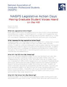 National Association of Graduate- Professional Students (NAGPS) NAGPS Legislative Legislative Action D ays