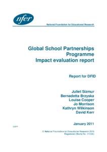 Global Schools Partnership: Impact evaluation report