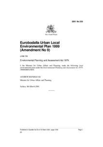 2001 No 205  New South Wales Eurobodalla Urban Local Environmental Plan 1999