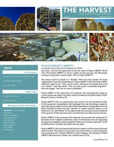 THE HARVEST Project LIBERTY’s Biomass Newsletter Issue 8	  Summer 2014