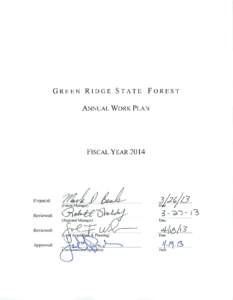 State Forest Annual Work Plan A. Forest Overview Includes an over site of the forest; history, size, location, special features, etc. B. AWP summary Includes number of sales, total harvest acres, acres by harvest method