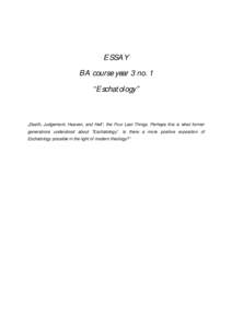 Microsoft Word - essay1-eschatology.doc