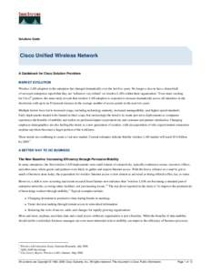 Solutions Guide  Cisco Unified Wireless Network A Guidebook for Cisco Solution Providers MARKET EVOLUTION