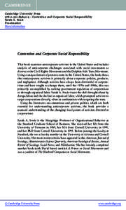 Social philosophy / Contentious politics / Doug McAdam / Charles Tilly / Social movement / Corporate social responsibility / Cambridge University Press / Sidney Tarrow / Sociology / Politics