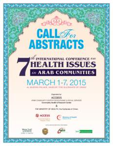 CallFor Abstracts th International Conference on Health Issues March 1-7, 2015