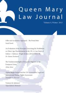 d  Queen Mary Law Journal Volume 4, Winter 2013