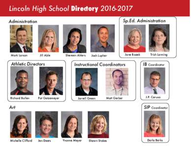 Lincoln High School DirectorySp.Ed. Administration Administration  Mark Larson