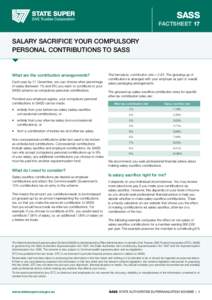 SASS factsheet 17 salary sacrifice your compulsory personal contributions to sass