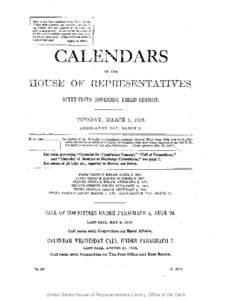 THIS is the final Calendar of the House for the Sixty-fifth Congress, and carries (in the index) the outline title and number of all pubic and private laws passed. It also shows the status of all bills and resolutions re