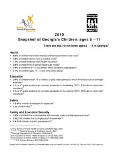 Snapshot of Georgia’s Children:  ages 0-5