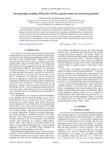 PHYSICAL REVIEW B 85, First-principles modeling of Pt/LaAlO3 /SrTiO3 capacitors under an external bias potential Claudio Cazorla1 and Massimiliano Stengel1,2,* 1