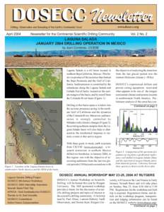 DOSECC Newsletter www.dosecc.org Drilling, Observation and Sampling of the Earth’s Continental Crust  April 2004