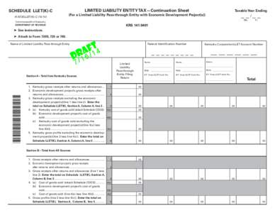 SCHEDULE  LLET(K)-C 41A720LLET(K)-C[removed]LIMITED LIABILITY ENTITY TAX—Continuation Sheet  ➤  See instructions.