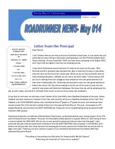 \  Rocky Mount Elementary Volume 1, Issue 7  Letter from the Principal