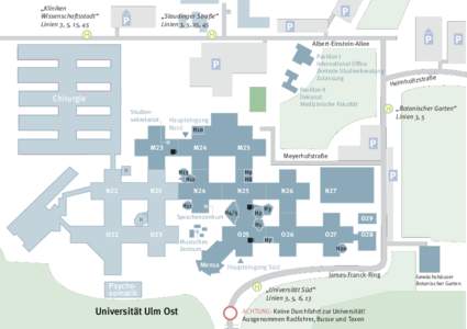 „Kliniken Wissenschaftsstadt“ Linien 3, 5, 15, 45 P