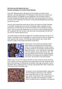 Cultural economics / Folk art / Indigenous Australian art / Auction / Art auction / Clifford Possum Tjapaltjarri / BP / Dorothy Napangardi / Papunya Tula / Australian Aboriginal art / Business / Auctioneering