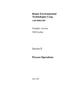 Romic Environmental Technologies Corporation - Southwest Facility, Permit to store and treat hazardous waste