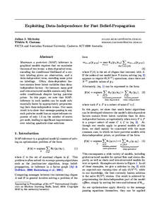 Exploiting Data-Independence for Fast Belief-Propagation  Julian J. McAuley [removed] Tib´ erio S. Caetano