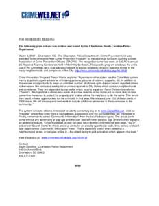 Microsoft Word - charlestonpressrelease.doc